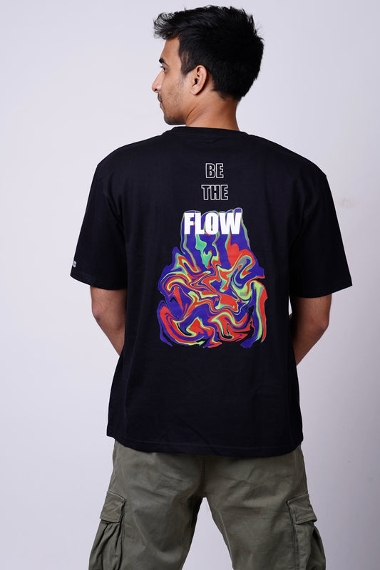 "BE THE FLOW" Graphic Design Oversized T-shirt